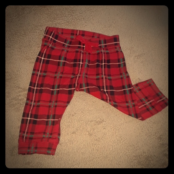 Old Navy Other - Unisex Old Navy Red Plaid/Tartan Leggings 6-12mths